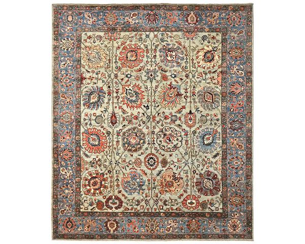 8x10 Gray Blue Aryana Afghan Hand Knotted Veg Dye Wool Area Rug